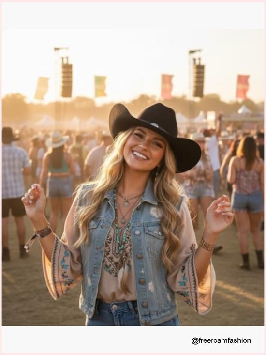 Classic Cowboy Hat with Buckle Belt Adjustable Strap main image 7